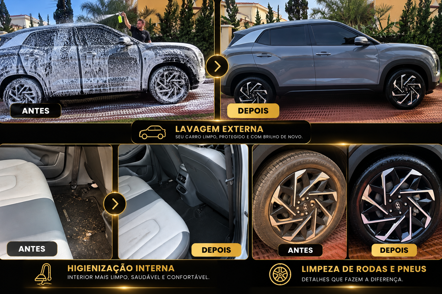 Antes e Depois Elegance Car Mobile